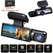 Dash Cam for Cars Dual Camera Front 1080P and Inside 720P with IR Night Vision, Loop Recording, and Wide Angle Lens