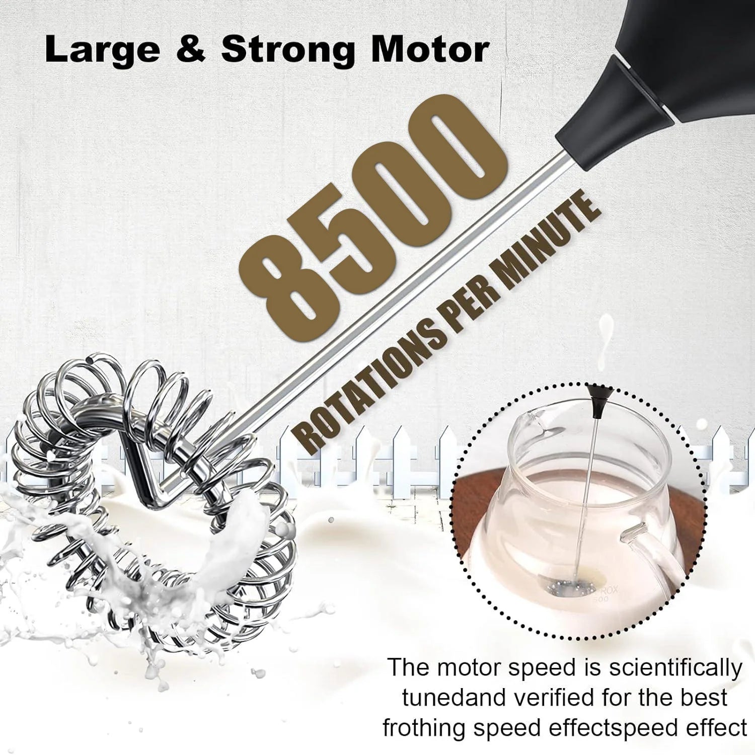 Whip up frothy drinks with ease using this mini milk frother, equipped with USB rechargeability, 3 speeds, and a convenient electric handle for blending coffee, eggs, and more!