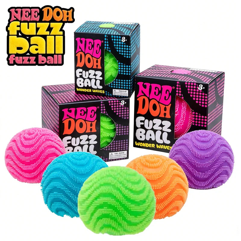 New Schylling NeeDoh Fuzz Ball & Maltose Candy Sensory Squeeze Toy Stress Relief Fidget Ball for Adults Kids Toy