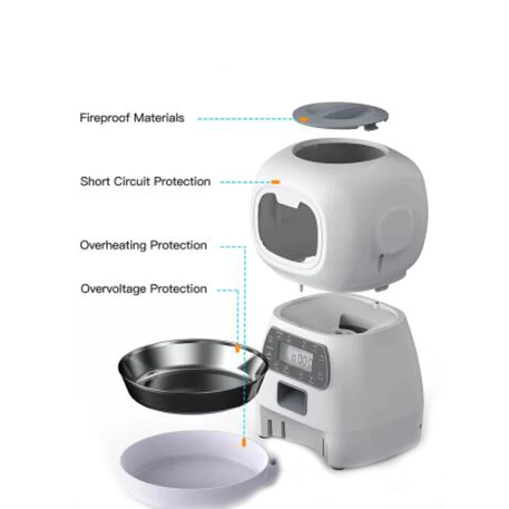 Keep your furry friends well-fed on schedule with this automatic pet feeder featuring a smart timer and durable stainless steel bowl—perfect for cats and dogs!