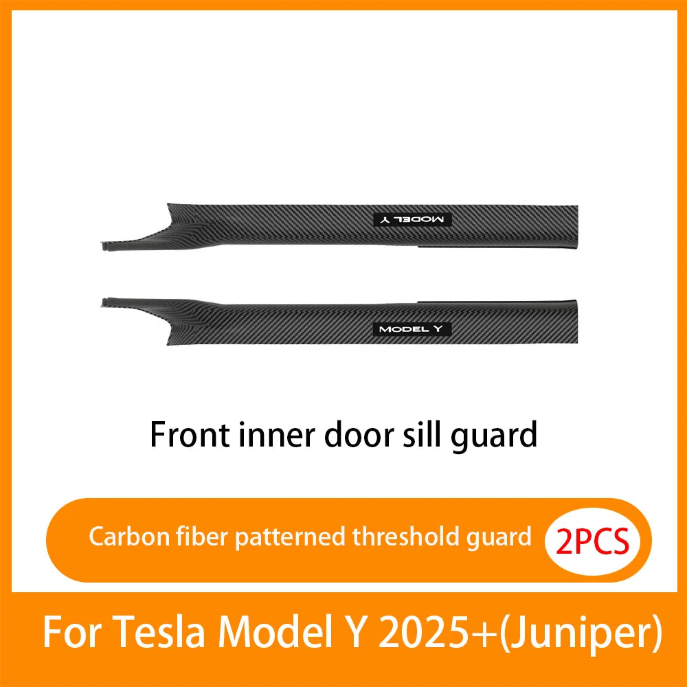 Front Rear Door Sill Guards For Tesla ModelYL/Y Juniper2025 ABS Inner Protector Cover Plate Trim Anti-Dirty Bumper Welcome Pedal