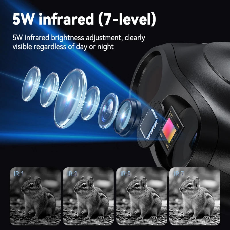 Night Vision Binoculars Goggles 10X Digital Zoom 5W Infrared Telescope 800M Full Dark Viewing Video Record Hunting Telescope