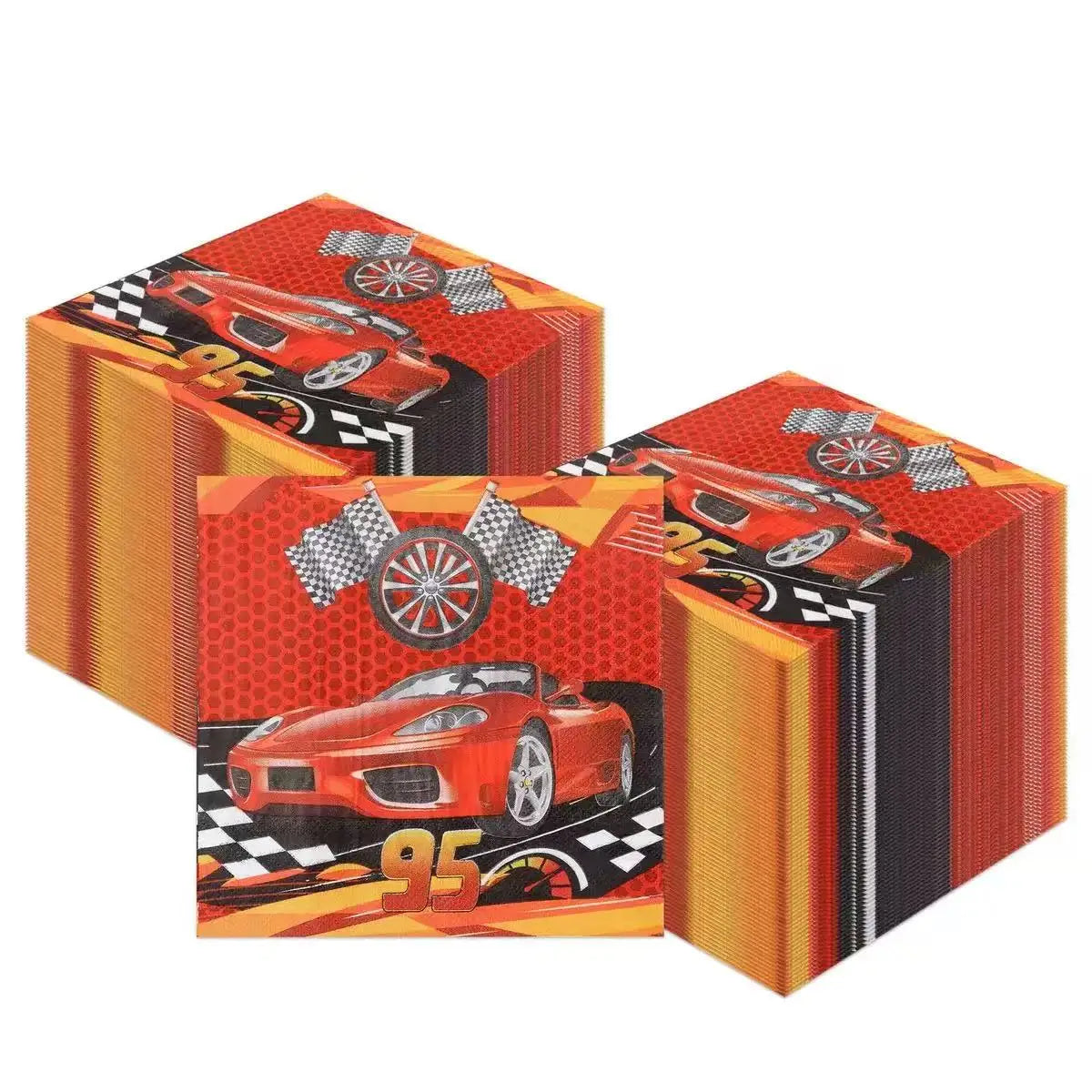 Cars Theme Birthday Party Decoration Tableware Banner Tablecloth Gift Bag Paper Plates Party Favors Toy Set Stamps Bracelets