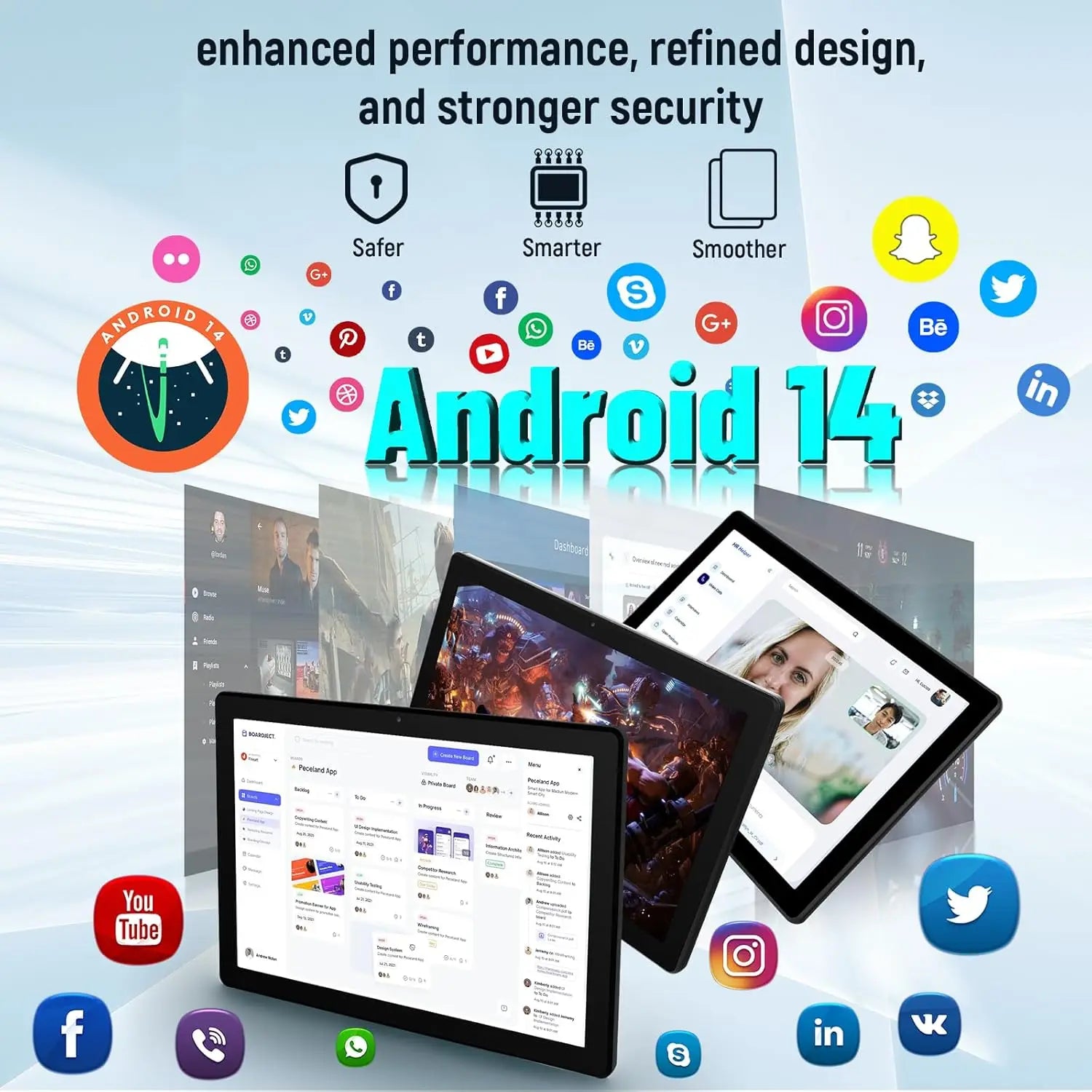 11 Inch Android Tablet 14GB+64GB Octa-Core 6800mAh Widevine L1 8 in 1 with Keyboard Mouse Protective Case Stylus Headset Charger