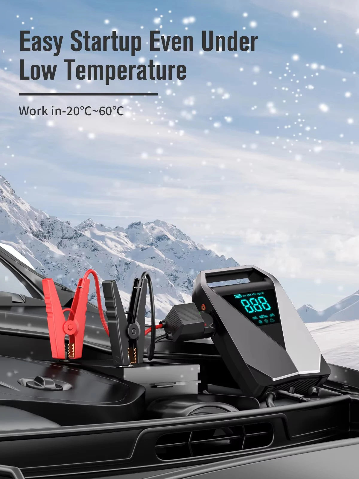 Be prepared on the road with this portable car jump starter and 150PSI air compressor—jump your battery and inflate tires anytime, anywhere!