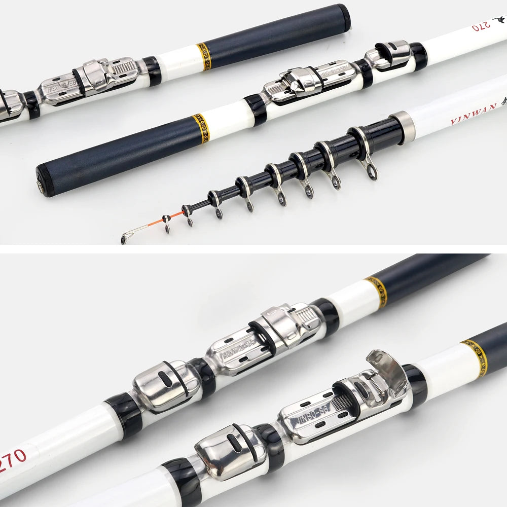 BAKAWA Ultralight Portable Telescopic Feeder Carbon Fiber Fishing Rod Spinning For Saltwater/Freshwater 3.0/2.7/2.4/2.1/1.8/1.5M