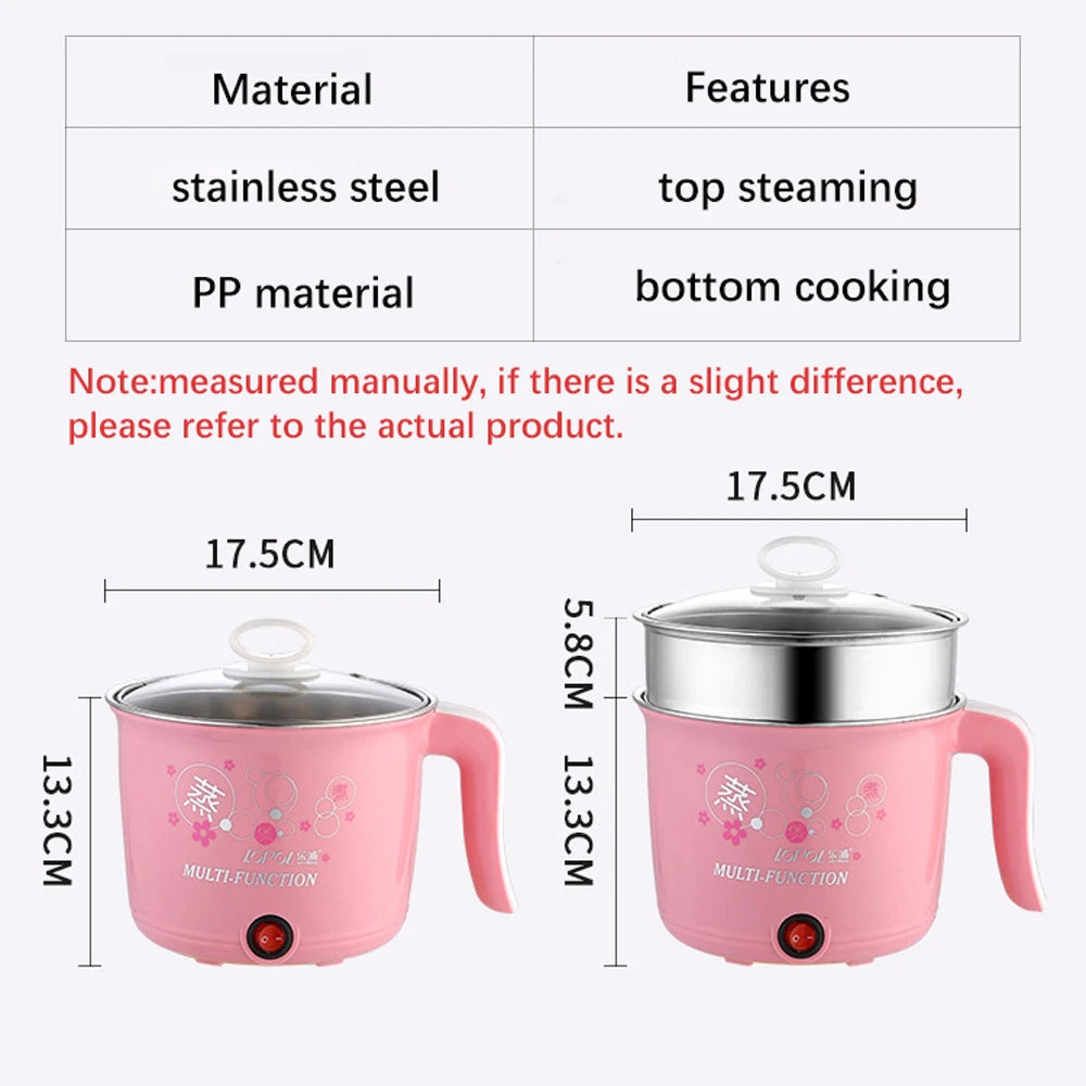 Mini Multifunction Electric Cooker Home Hot Pot 1-2 People Heating Pan Cooking Pot Machine Eu Plug Rice Cooker Appliances