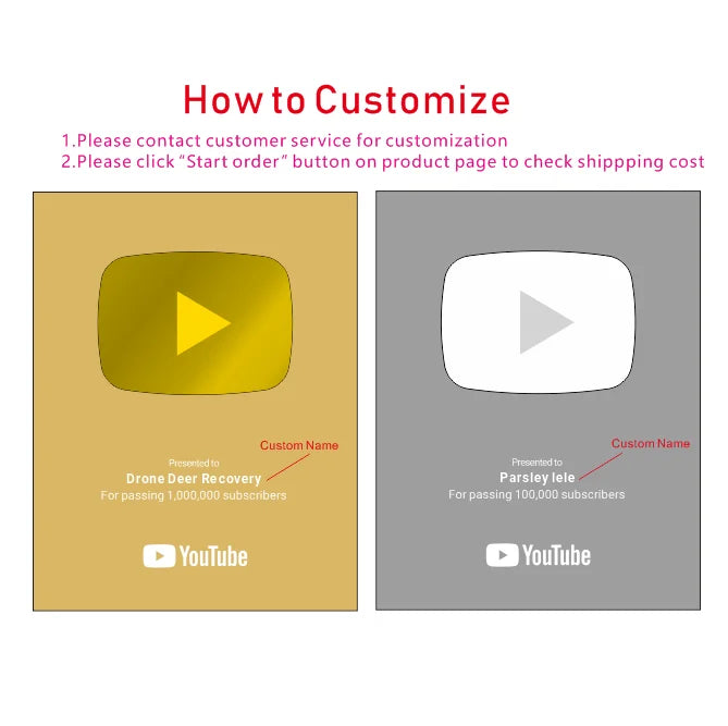 Blank YouTube Creator Award , YouTube Play Button Award, YouTube Award Plaque Wholesale
