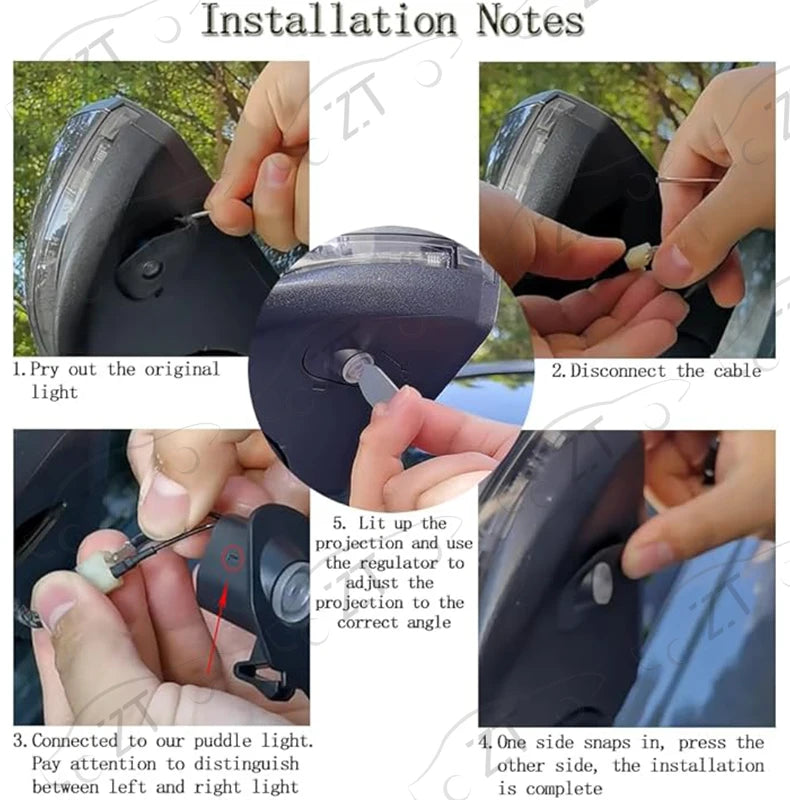 For Ford Mustang 2013-2022 Side Rearview Mirror Welcome Icon Lights HD LED Projector Ghost Shadow Lamp Modification Never Fade