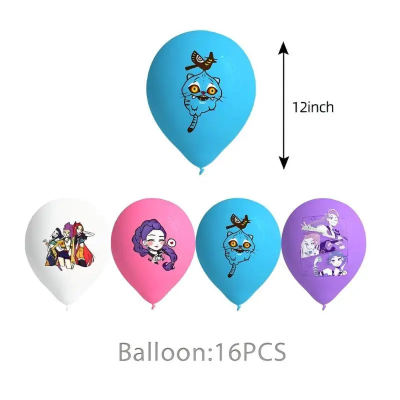 Happy Birthday Party Decoration Character Anime Tableware Plate Cup Balloon Set Banner Backdrop Gift Bag Keychain Party Supplies