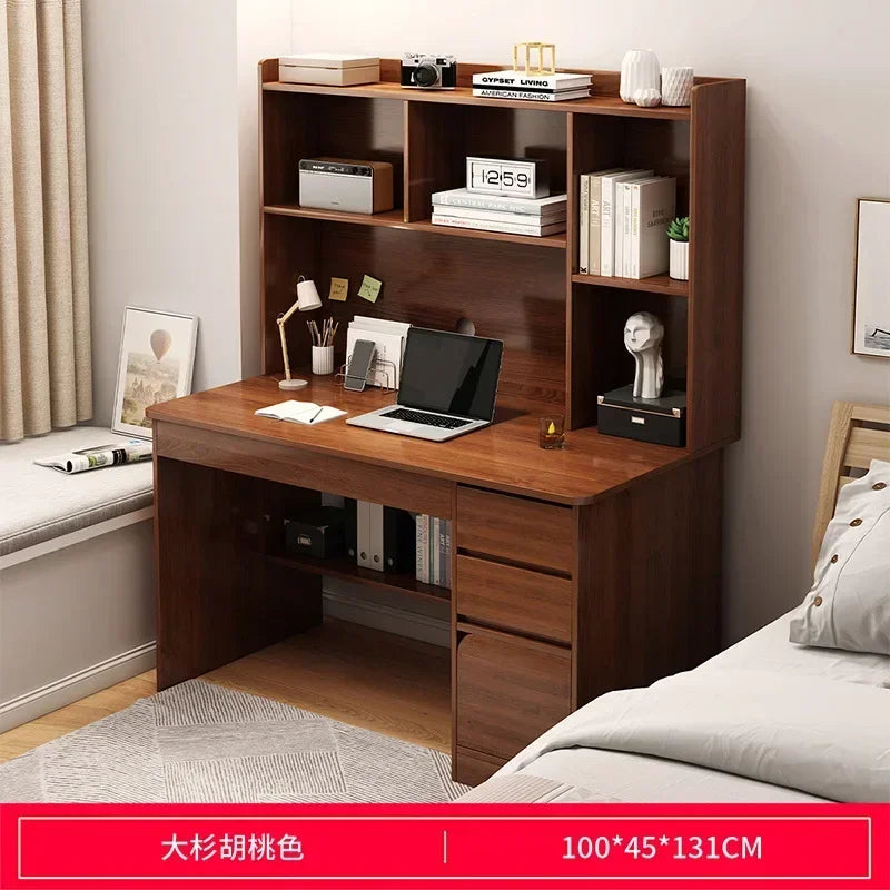 Simple Desk Bookshelf All-in-one Computer Desk Storage Space Student Home Study Bedroom Office Desk with Household Furniture