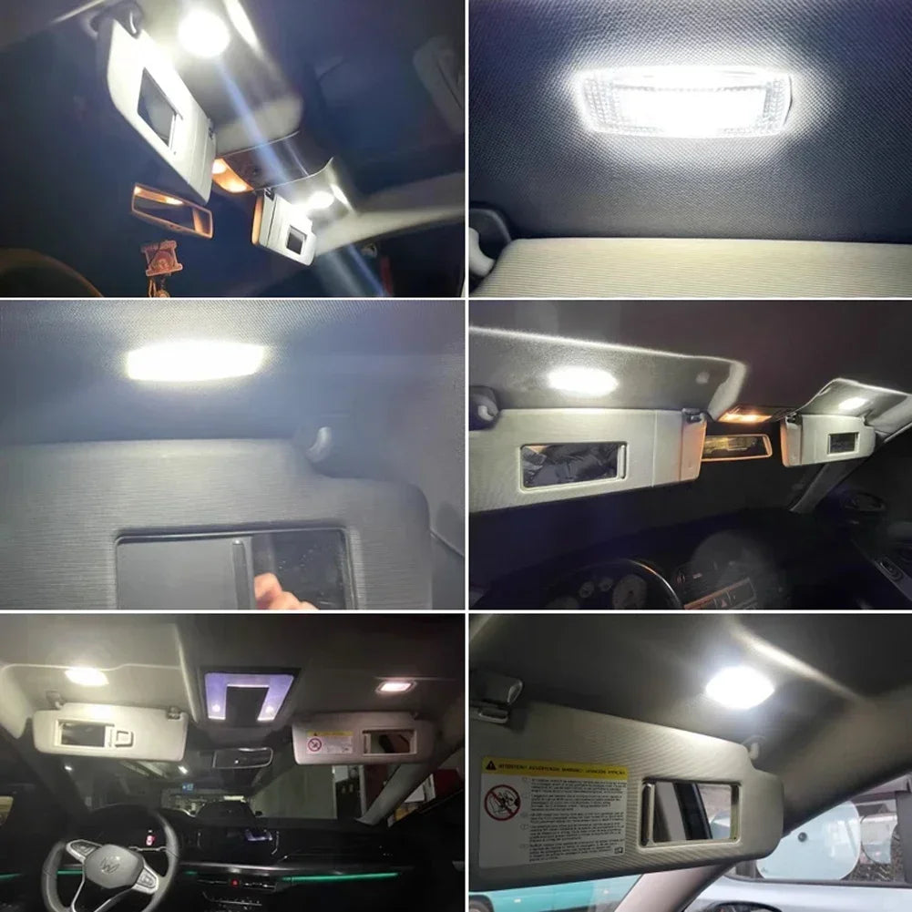 LED Interior Sun Visor Vanity Mirror Lamps Reading Light For VW Golf 4 5 6 7 Passat CC B5 B6 B7 Polo Tiguan Scirocco Jetta Toura