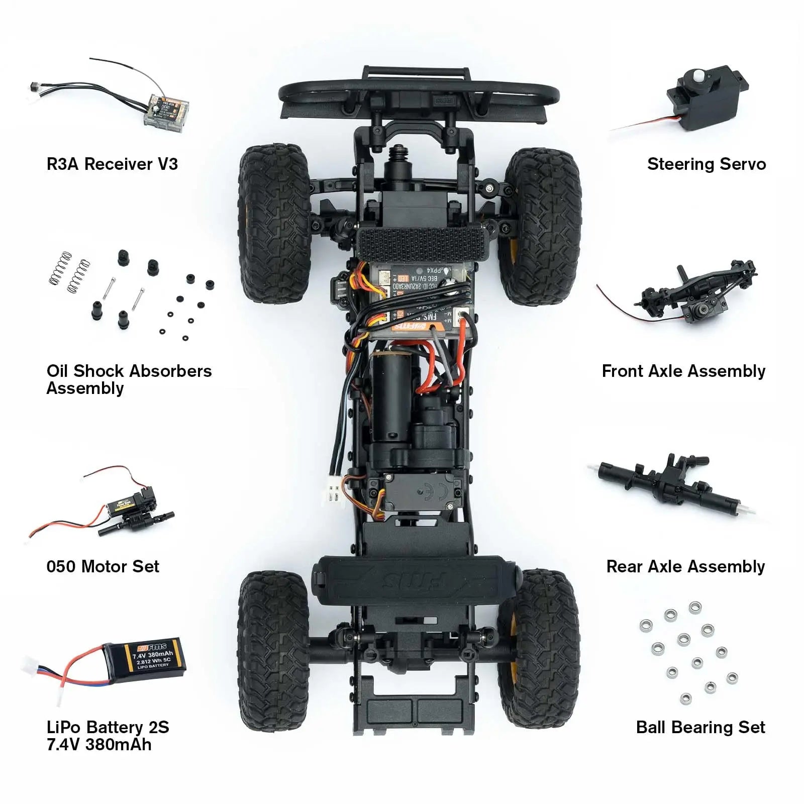 FMSfcx24m Family Climbing Car Professional RC Simulation Electric Remote Control Climbing Off-road Vehicle Model Boy Kid GIft