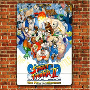 1p,Street Fighter 2 Video Game Metal Poster - Collectable Tin Sign (8x12in)