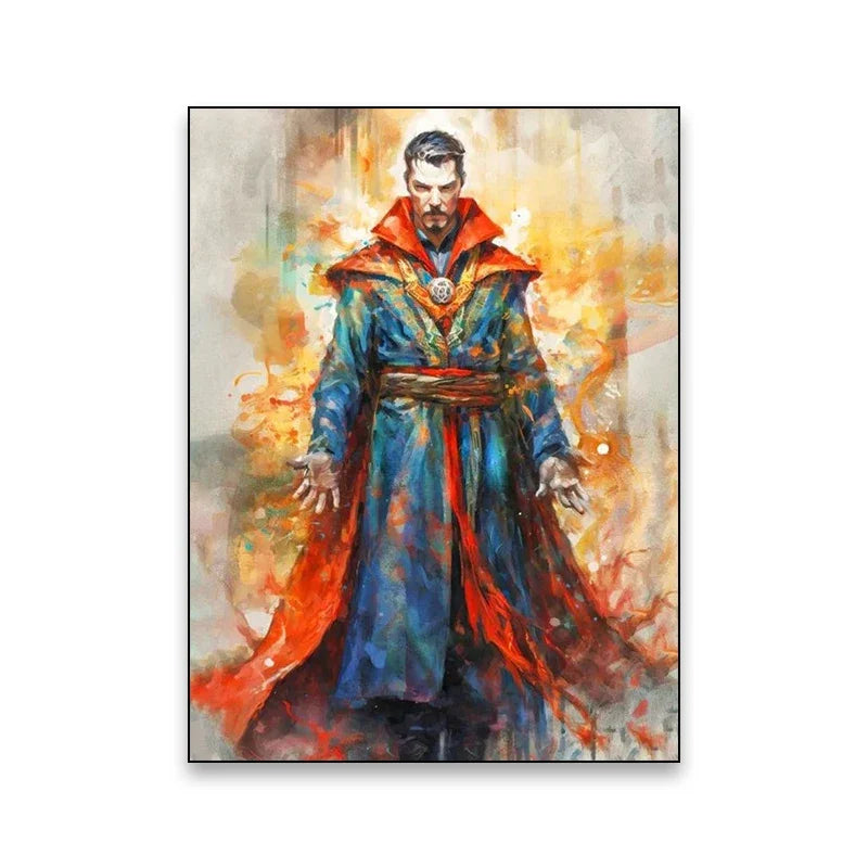 1pc Frameless Canvas Painting Marvel Movie Art Poster Spider Man Iron Man Deadpool Canvas Painting Classic Anime Character Mural