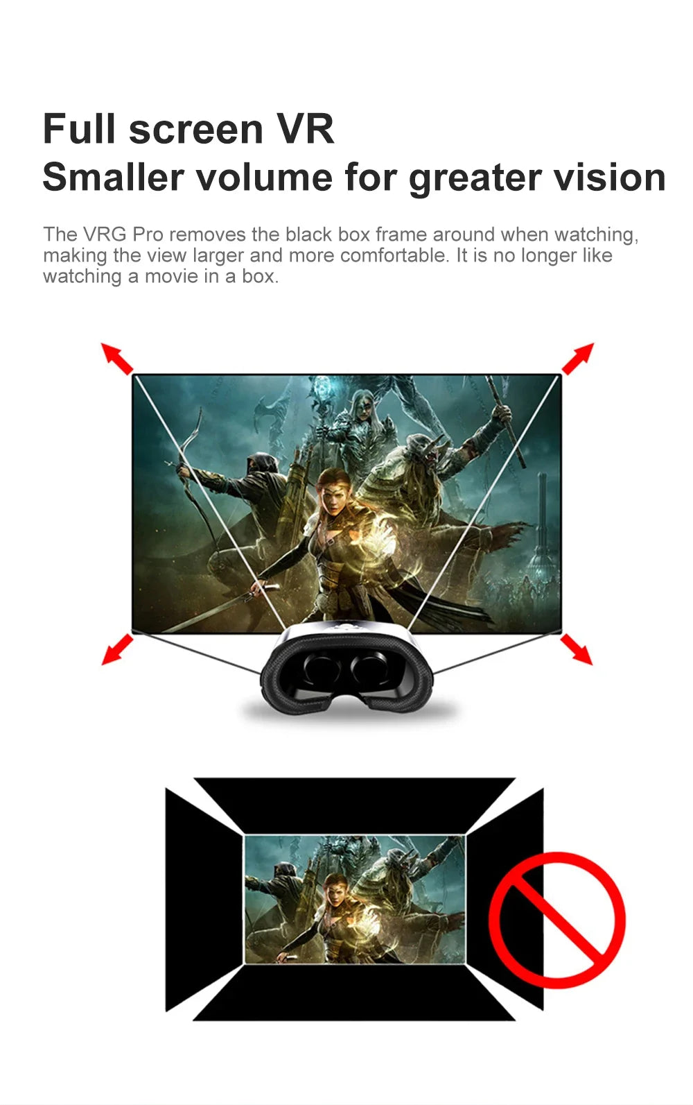 VR Virtual Reality 3D Smart Glasses Stereo Helmet Headset With Remote Controller For IOS Android Smartphones Virtual World 7"