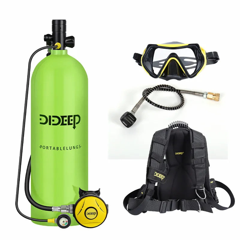 DIDEEP 4L Mini Scuba Diving Tank Set,Up to 40-60Mins Underwater Diving Cylinder,High-capacity Portable Lung Gear with HD Masksk