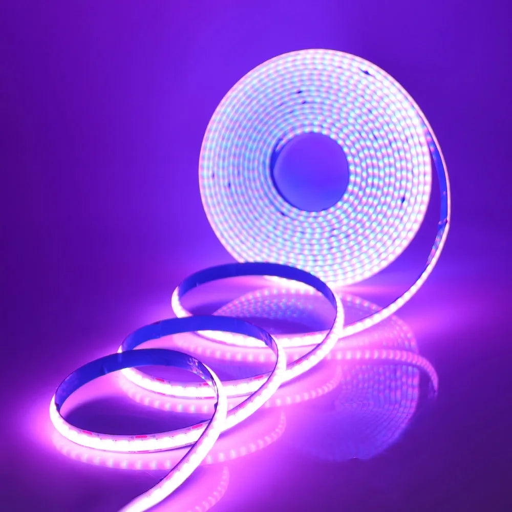 5V Wifi Bluetooth-compatible USB RGB COB LED Strip Light 24key 44key Remote Control Kit 576 LEDs Linear Lighting Flexible Tape