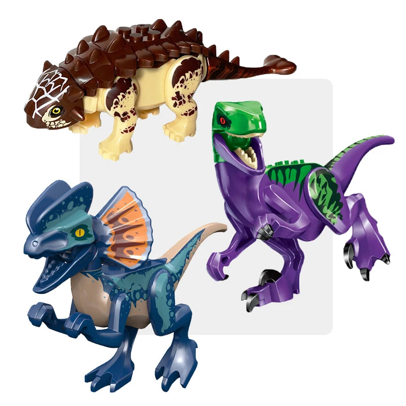Jurassic Cool Dinosaurs World Triceratops Velociraptor Indominus T-Rex Model Assemble Building Blocks Toys For Children Boy Gift