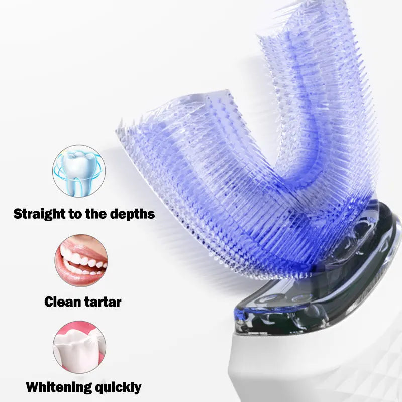 Achieve a superior clean with this electric U-shaped toothbrush for adults—automatic, USB rechargeable, and designed for convenience and effective brushing!