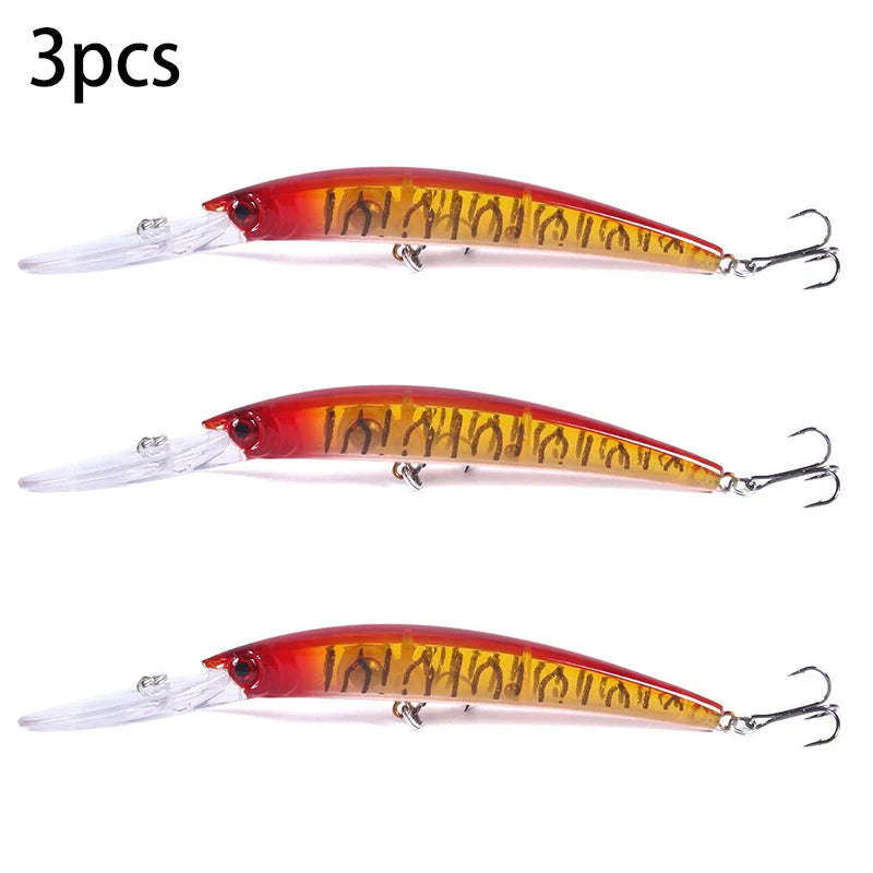 1pcs 15cm 15g  Deep Diving Jerkbait Artificial Hard Bait Fishing Wobblers Minnow Lure for Bass Pike Carp Fishing  Tackle