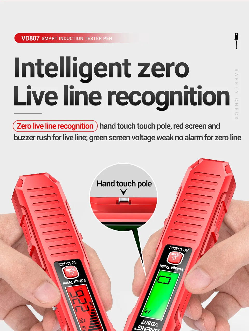 Safely detect live wires with this one-word induction portable smart electric pen tester—featuring NCV sensor and compatible with 50/60Hz for accurate, non-contact voltage testing!
