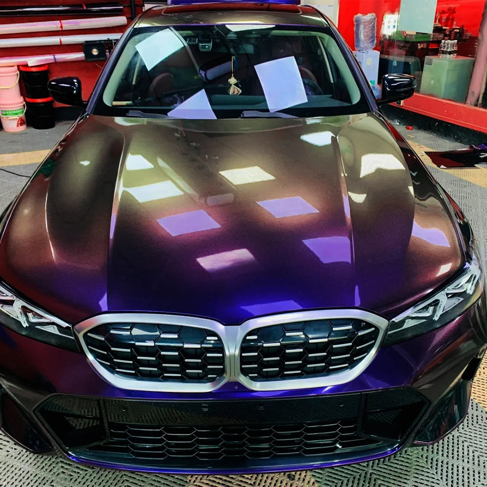 PET Diamond Purple&Gold Car Vinyl Film PVC Waterproof Scratch Resistant Sticker Motorcycle Auto Body Exterior Decoration Film