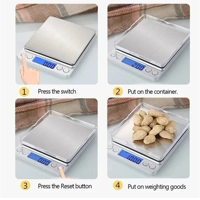Digital Kitchen Scale Kitchen Measuring Scales Mini Pocket Precision Jewelry Electronic Balance De Cuisine Weight Gold Food Bar