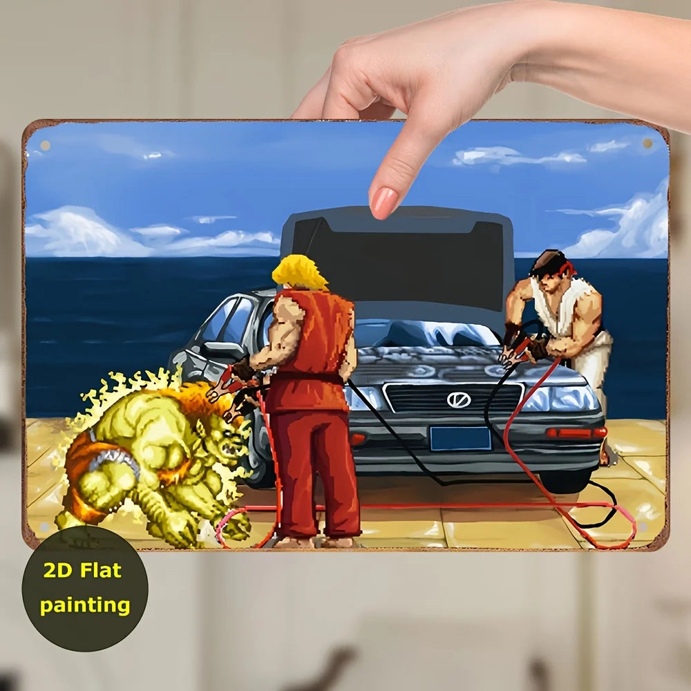 Vintage iron sign poster Spring Decoration "Arcade Games, classic games" Art wall Iron Painting Decorative Signs Suitable for Ca