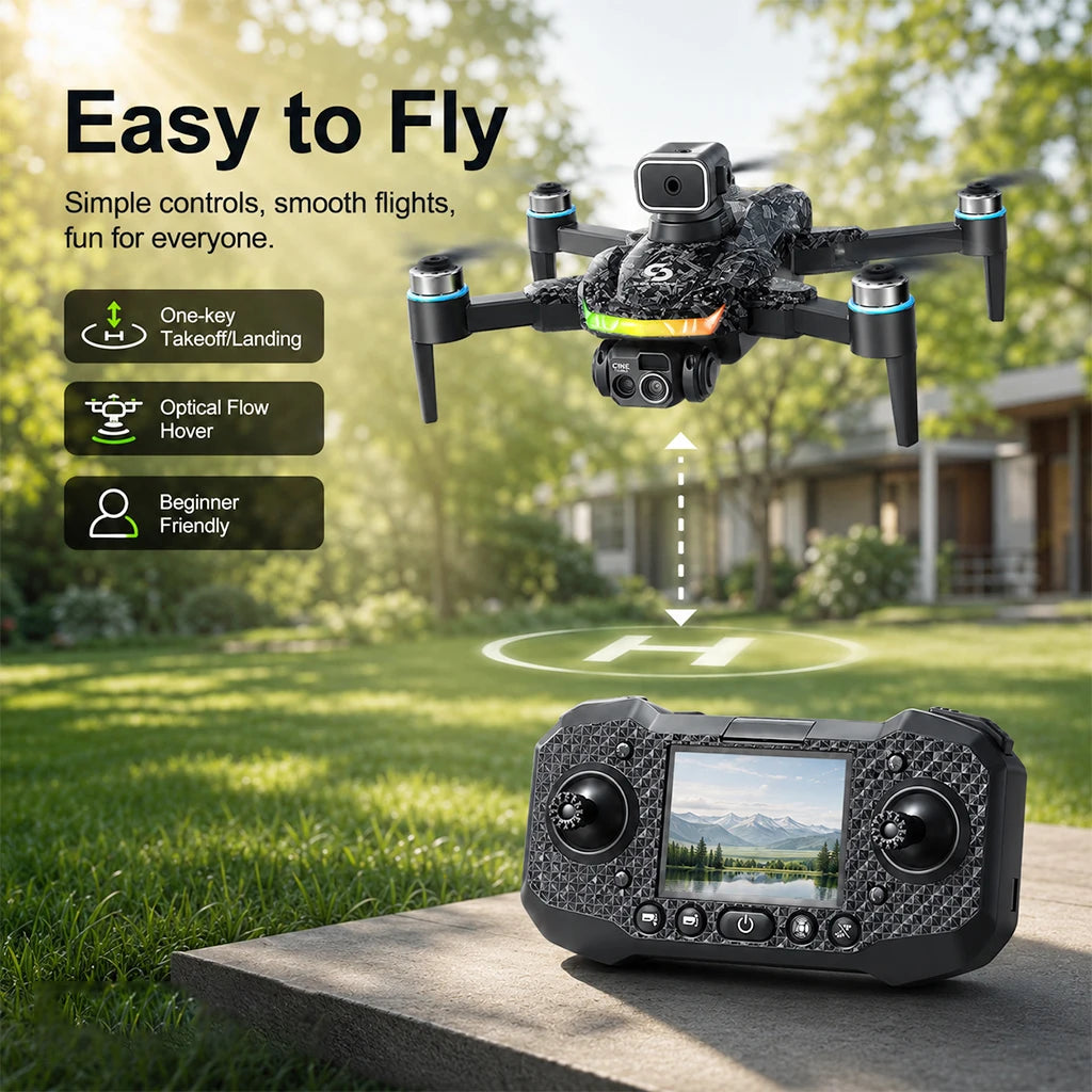 RC Drone Brushless Motor Low Noise Operation 360° Flip Dual HD Camera Smart Obstacle Avoidance Wifi 2.4G Screen Controller Drone Toy