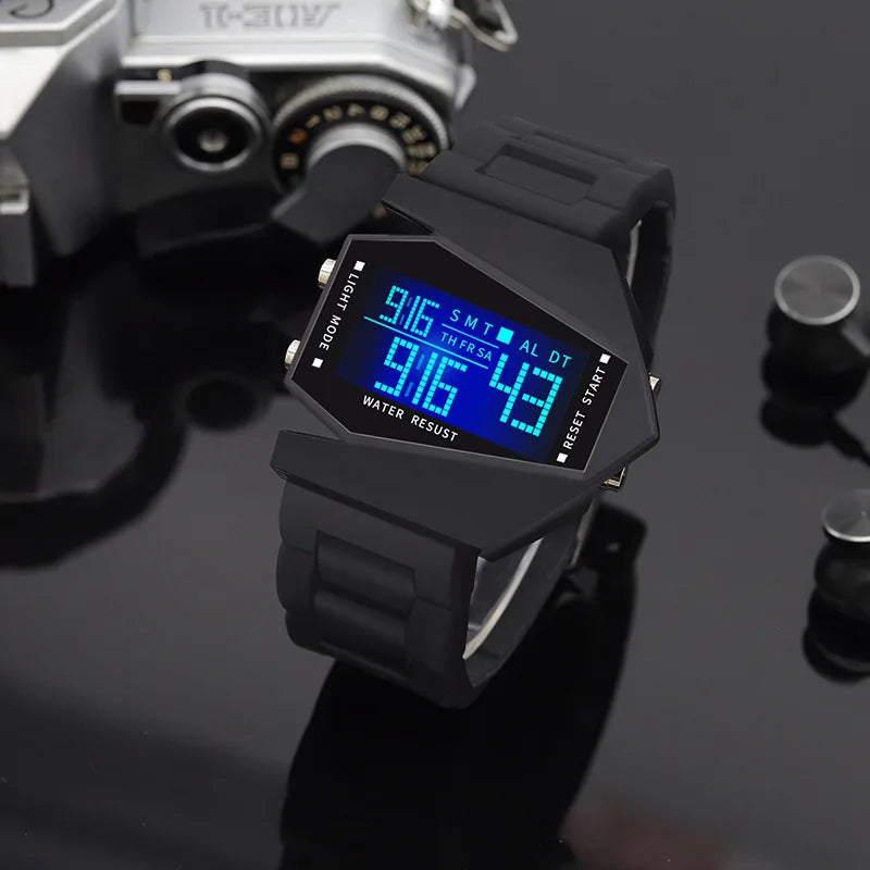 New Creative Digital Watches for Kids Luminous Wateproof Silicone Strap Sports Watch Multifunction Alarm Clock Sports Watch