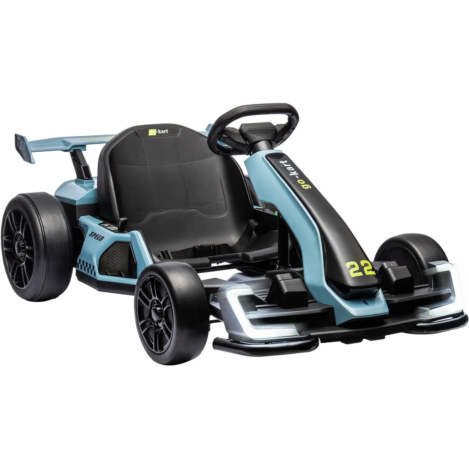 24V Electric Go Kart for Kids, 300W Dual Motor Drift Kart, 8.5 MPH, 2 Modes | Adjustable length,Slow Start Control,Brake pedal,Reinforced frame,EVA tires,LED lights