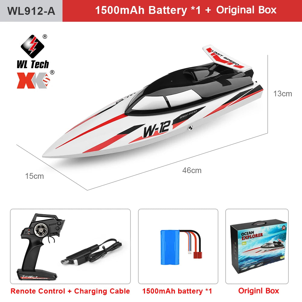 WLtoys WL916 WL912-A RC Boat 2.4Ghz 55KM/H 35KM/H High Speed Racing Watercraft Remote Control Speedboat Model Toys Birthday Gift