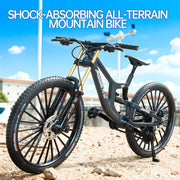 1:8 Alloy mountain bike model with base - features realistic gears and dual suspension, perfect for cycling enthusiasts