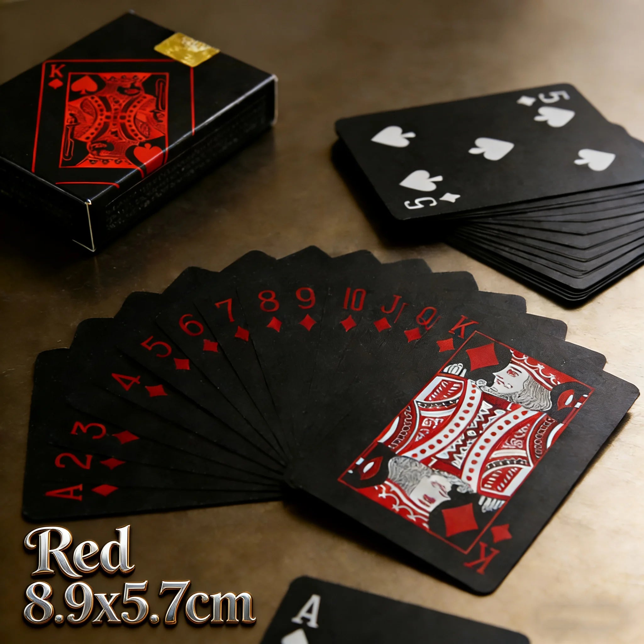 Playing Cards Game Poker Cards Board Child Kid Toy Waterproof Plastic PVC Black Blue Red Yellow Green Deck Card High-End Classy