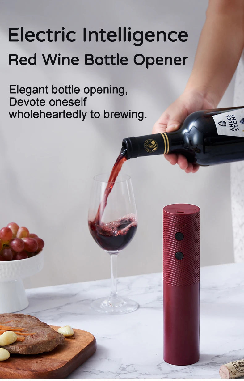 Pop open your favorite bottle effortlessly with this electric wine bottle opener—stylish, quick, and hassle-free!