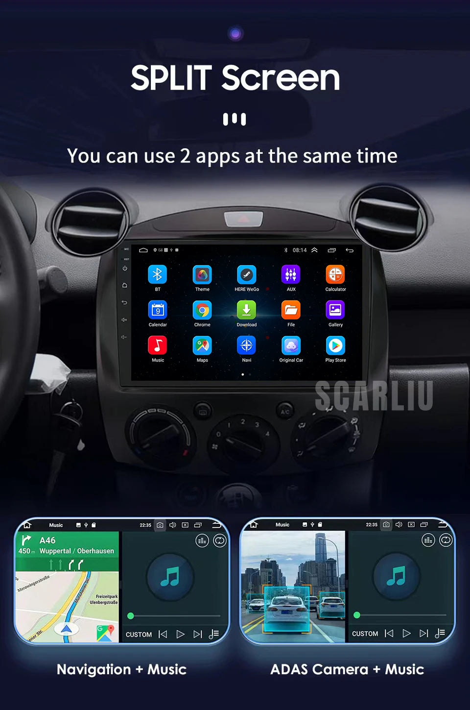 For Smart Fortwo 451 2005 - 2010 2010-2015 Multimedia GPS Navigation DSP RDS 4G SWC CarPlay 2Din 9inch Android Auto Car Radio