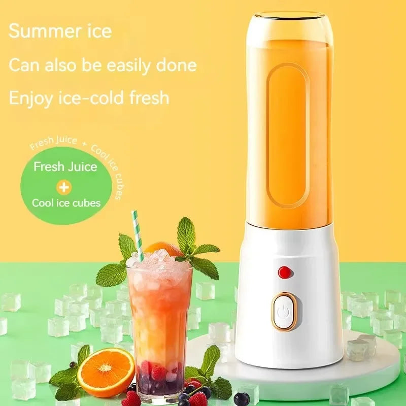 Portable Blender Juicer 450ml Electric Fruit Juicer USB Rechargeable Lemon Orange Fruit Juice Cup Smoothie Blender 2cups