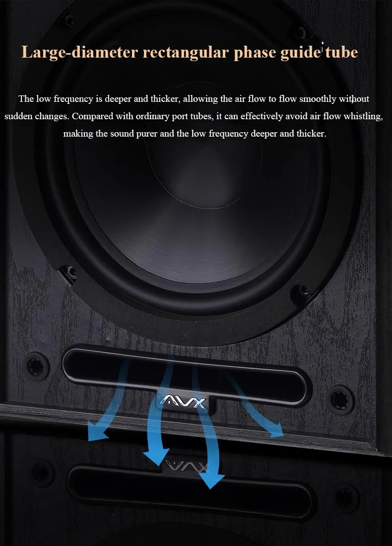 Household 6.5 Inch Bookshelf Speaker 100W*2 Output Power 2 Way HIFI Passive Speaker 2.0 Stereo 1 Inch Silk Film Dome Tweeter