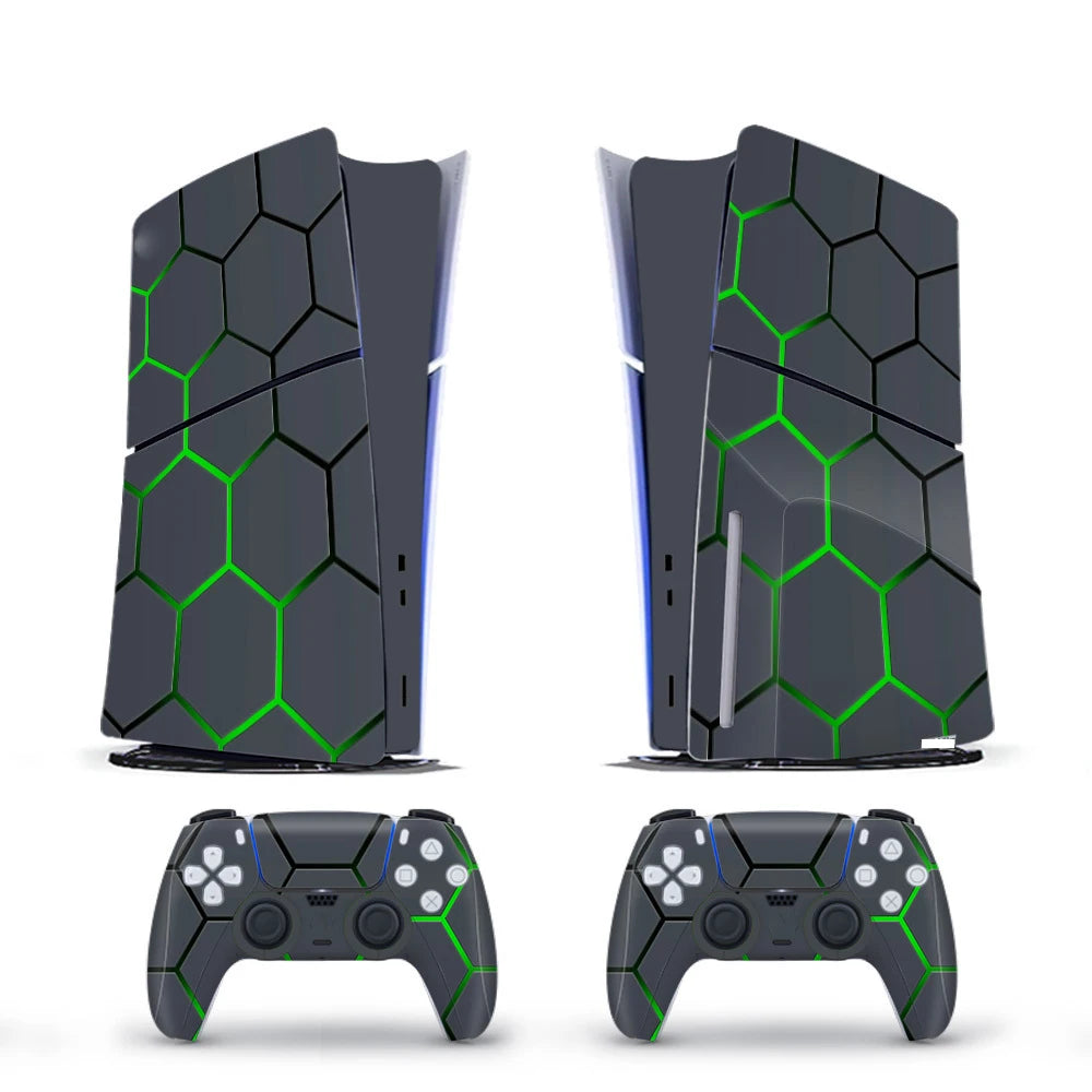 Vinyl Cover Skins for Playstation 5 Slim Console Controller Stickers Superhero Skin Wraps Set for PS5 Disc Edition Accessories
