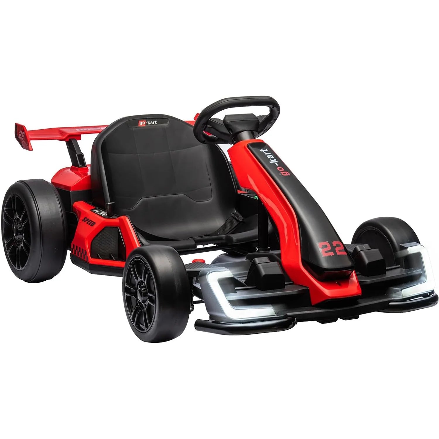 24V Electric Go Kart for Kids, 300W Dual Motor Drift Kart, 8.5 MPH, 2 Modes | Adjustable length,Slow Start Control,Brake pedal,Reinforced frame,EVA tires,LED lights