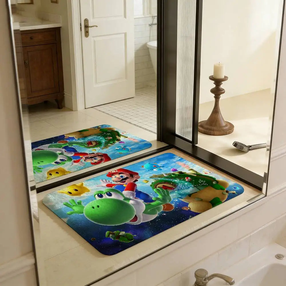 Super Game M-Marios Door Mat Kids Room Bedroom Decoration Balcony Anti-Slip Doormat Living Room Doormat Area Rug