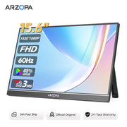 ARZOPA 15.6 inch Portable Monitor FHD 1080P IPS USB-C Mini-HDMI External Second Screen for Mac Laptop PC Switch PS4/5 Xbox