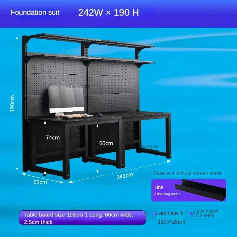 Double Gaming Desk Luxury Office Furniture Bedroom Computer Table Integrated Bookshelf Home Storage Designer Desktop Study Table