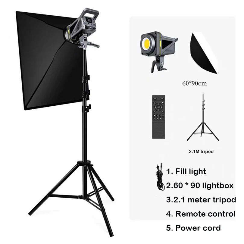 200w Photography Light Kit Light Box LED COB live Video Light Sun Fill light High Brightness CRI 95+ 2700-6500K 220V Dimmable