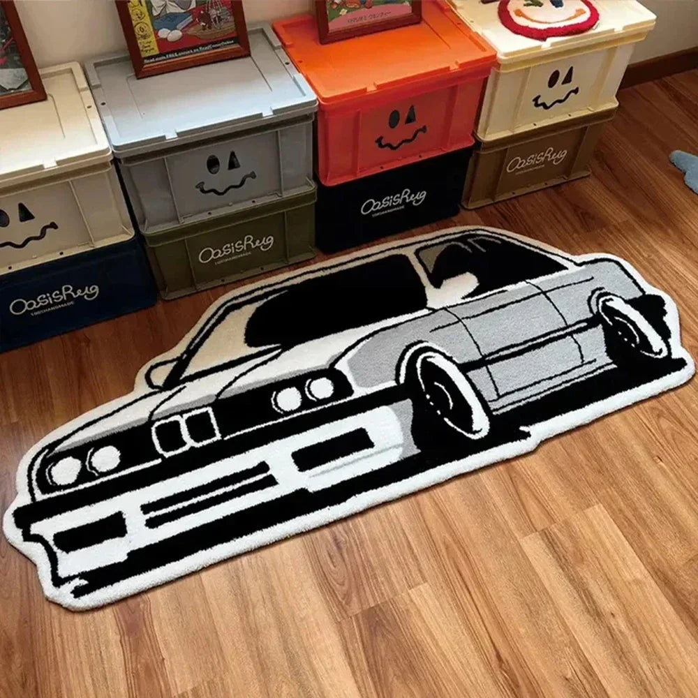 VIKAMA Car Themed Rug Boys Room Soft Plush Floor Mat Bedroom Play Mat Kids Gift