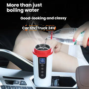 Enjoy warm drinks on the go with this intelligent vehicle-mounted electric heating cup—perfect for keeping your beverage at the ideal temperature while driving!