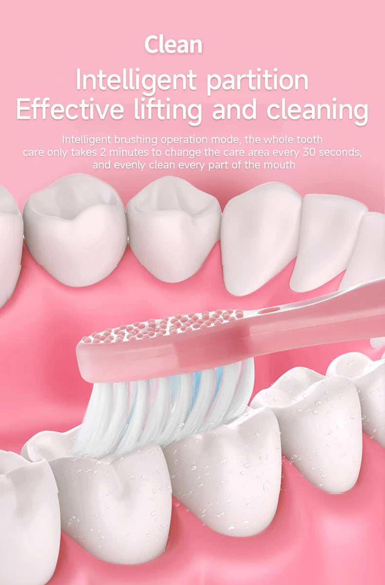 Maintain a bright smile with this electric toothbrush for adults—offering effective cleaning, easy handling, and advanced brushing technology!