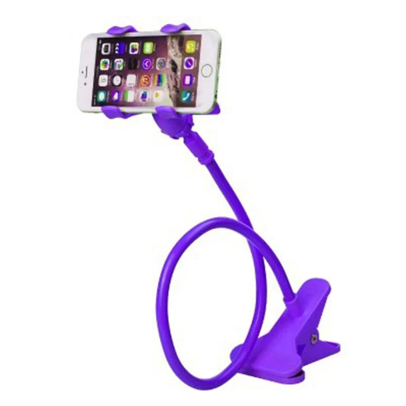 Enjoy hands-free convenience with this universal flexible lazy mobile phone holder—adjustable clip perfect for home, bed, or desktop use!
