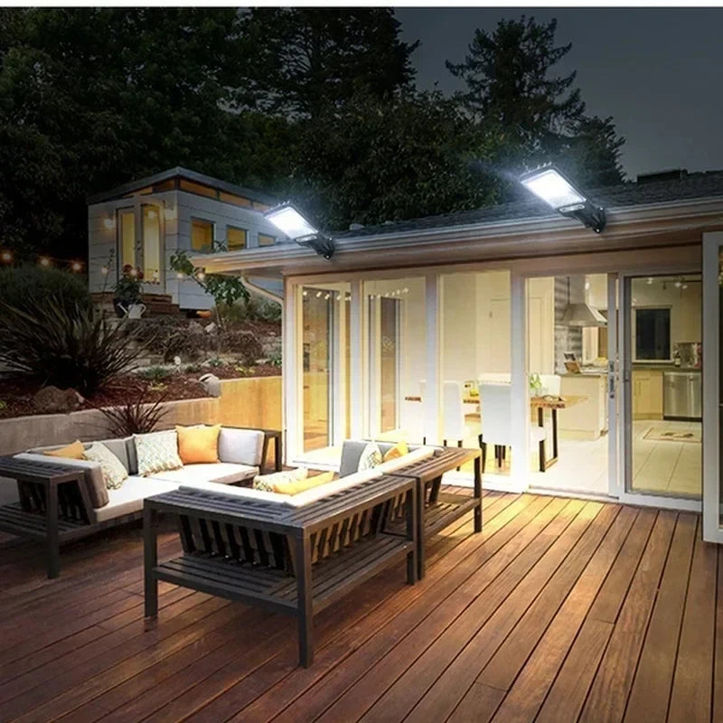 Illuminate your outdoor space with these stylish garden solar lamps. The wall-mounted lights provide a warm and inviting glow, perfect for enhancing your garden or outdoor area.